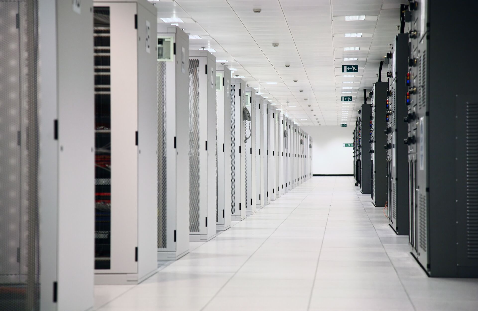 Image of a server room at a data center